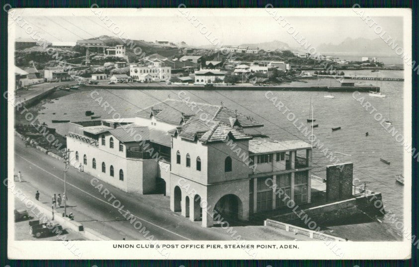 Aden Yemen Union Club Post Office Steamer Point RPPC postcard XP2706 – fronte