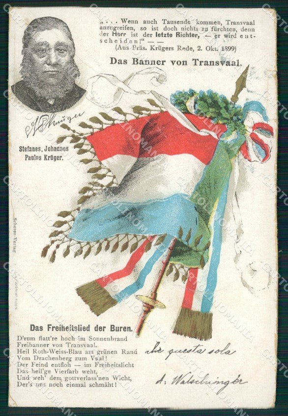 Anglo Boer War Transvaal Kruger CREASED postcard XP2722 – fronte