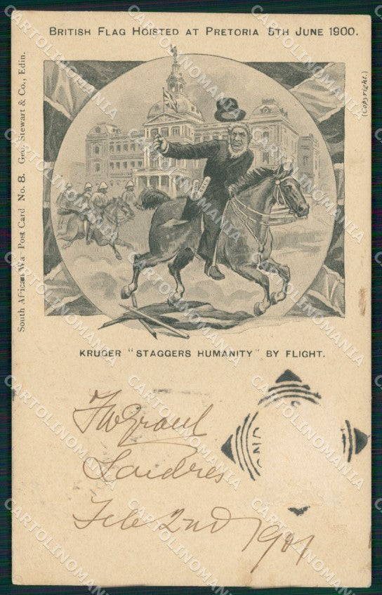 Anglo Boer War Transvaal Kruger ABRADED postcard XP2729 – fronte