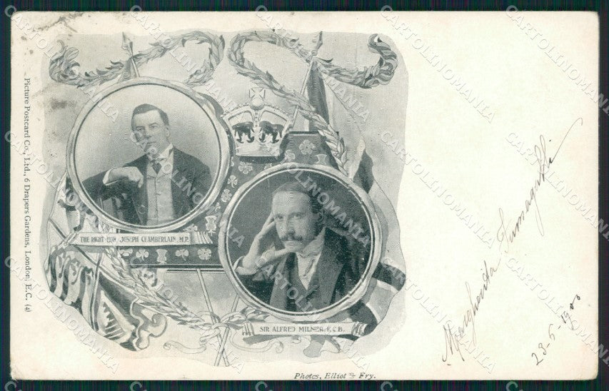 Anglo Boer War Transvaal Chamberlain Milner postcard XP2733 – fronte