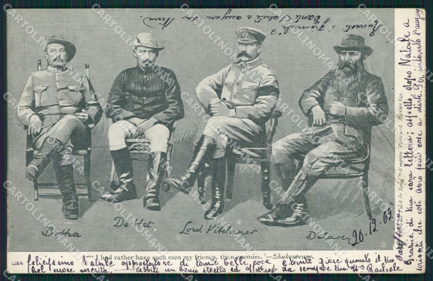 Anglo Boer War Transvaal Botha De Wet Kitchener Delaver postcard XP2738 – fronte