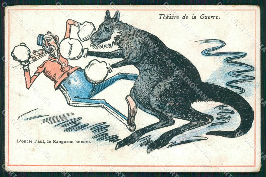 Anglo Boer War Transvaal Boxant Kanguroo postcard XP2756 – fronte