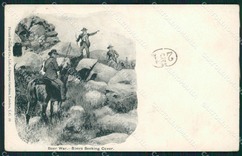 Anglo Boer War Transvaal Boers Seeking Cover postcard XP2766 – fronte