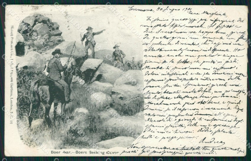 Anglo Boer War Transvaal Boers Seeking Cover postcard XP2768 – fronte
