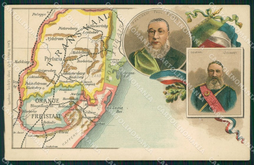 Anglo Boer War Transvaal Kruger Map postcard XP2774 – fronte