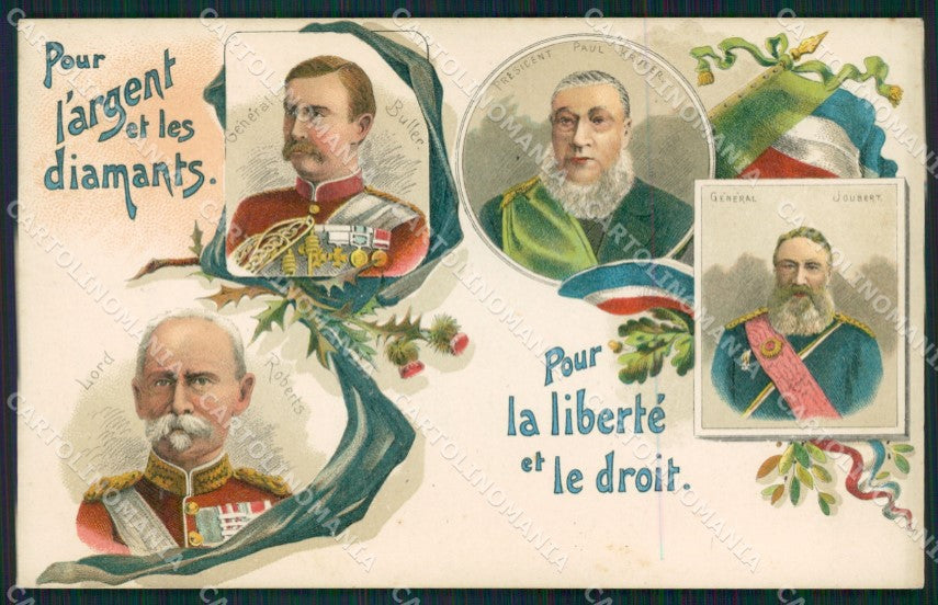 Anglo Boer War Transvaal Kruger Joubert Buller Roberts postcard XP2775 – fronte