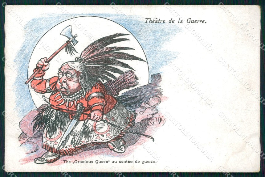 Anglo Boer War Transvaal Queen Victoria Indian Chief postcard XP2808 – fronte