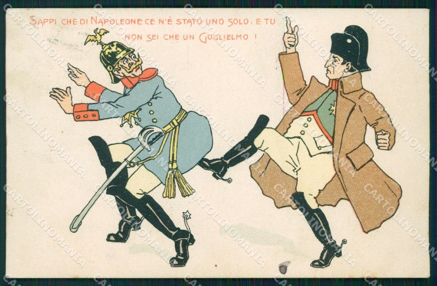 WW1 WWI Propaganda Kaiser Wilhelm Napoleon postcard XP2817 – fronte