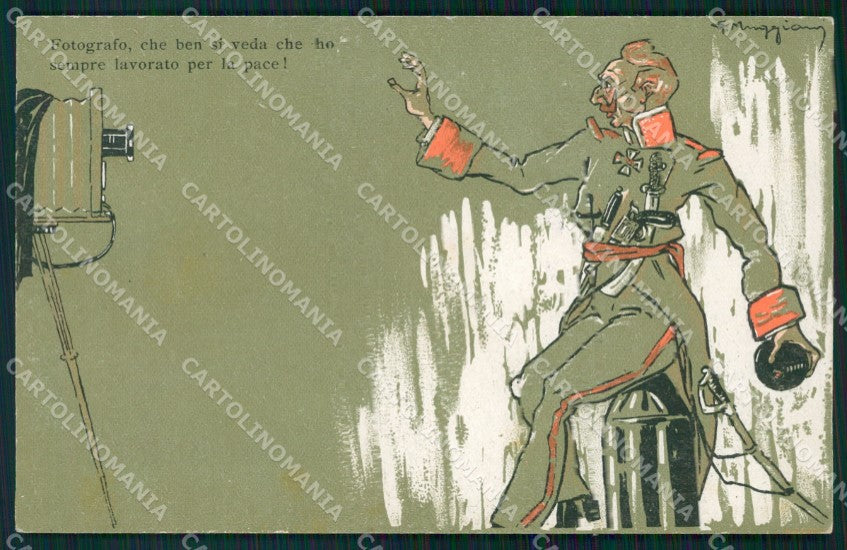 WW1 WWI Propaganda Kaiser Wilhelm Photo Camera Muggiani postcard XP2818 – fronte
