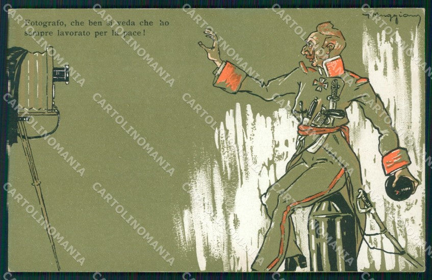 WW1 WWI Propaganda Kaiser Wilhelm Photo Camera Muggiani postcard XP2819 – fronte