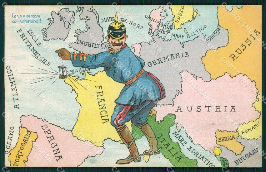 WW1 WWI Propaganda Kaiser Wilhelm Map Serbia postcard XP2825 – fronte