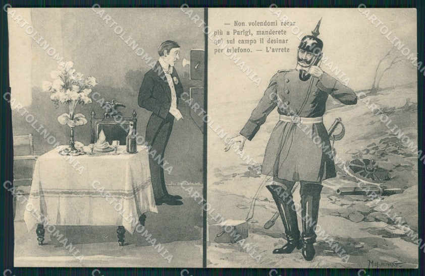 WW1 WWI Propaganda Kaiser Wilhelm Phone postcard XP2839 – fronte