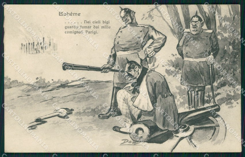 WW1 WWI Propaganda Kaiser Wilhelm Boheme Opera postcard XP2841 – fronte