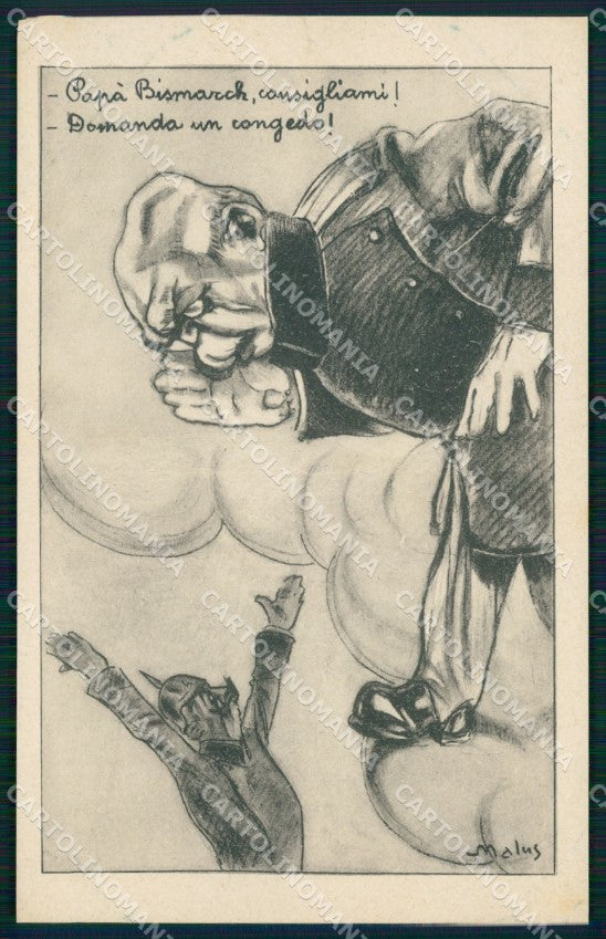 WW1 WWI Propaganda Kaiser Wilhelm Malus postcard XP2847 – fronte