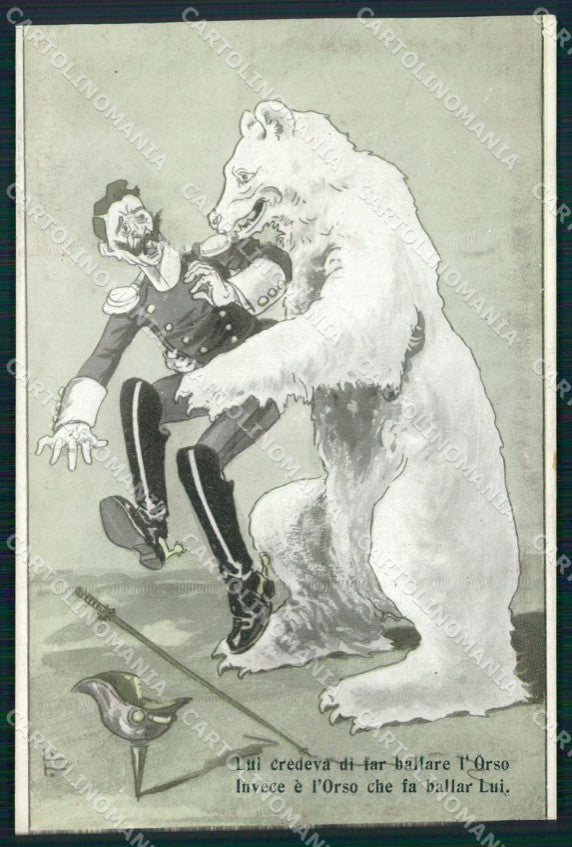 WW1 WWI Propaganda Kaiser Wilhelm Bear Russia postcard XP2866 – fronte