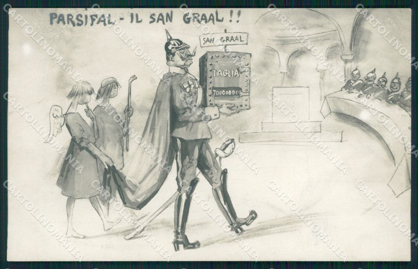 WW1 WWI Propaganda Kaiser Wilhelm Parsifal postcard XP2872 – fronte