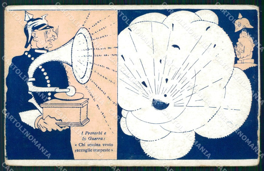 WW1 WWI Propaganda Kaiser Wilhelm Gramophone postcard XP2903 – fronte