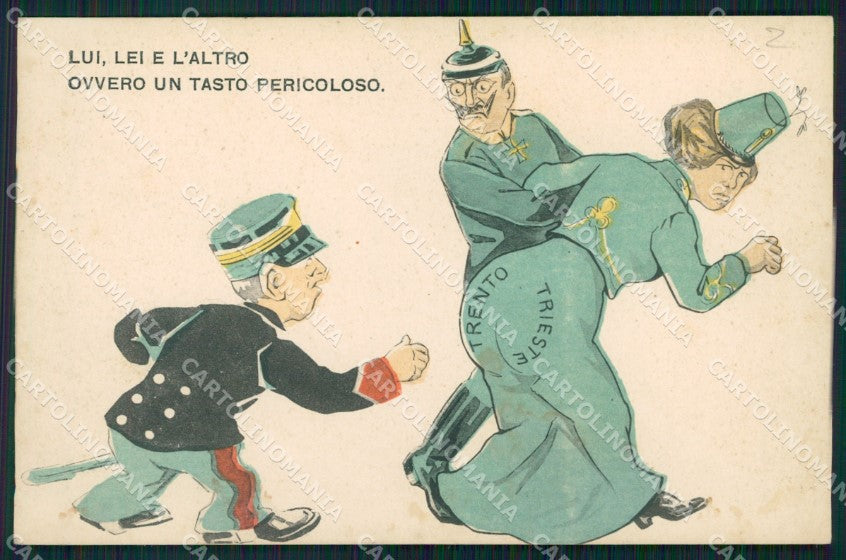 WW1 WWI Propaganda Kaiser Wilhelm Trento Trieste Savoia postcard XP2911 – fronte