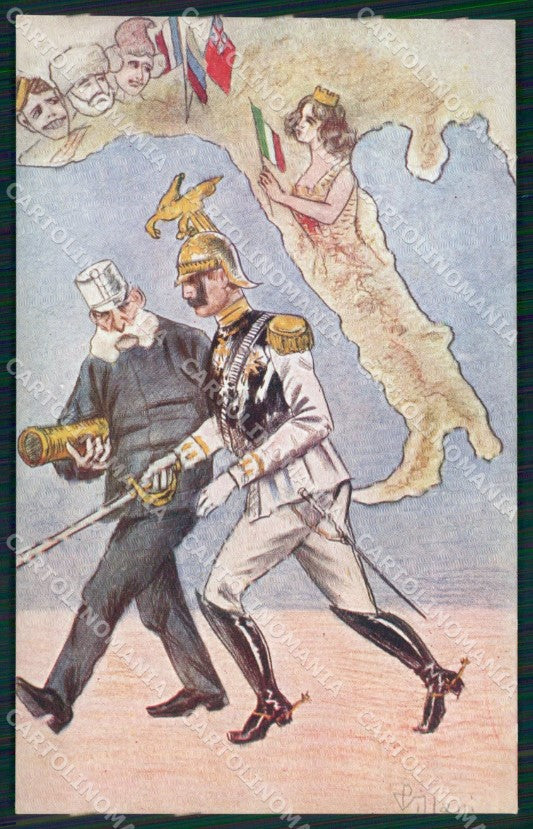 WW1 WWI Propaganda Kaiser Wilhelm Franz Joseph Russia postcard XP2924 – fronte