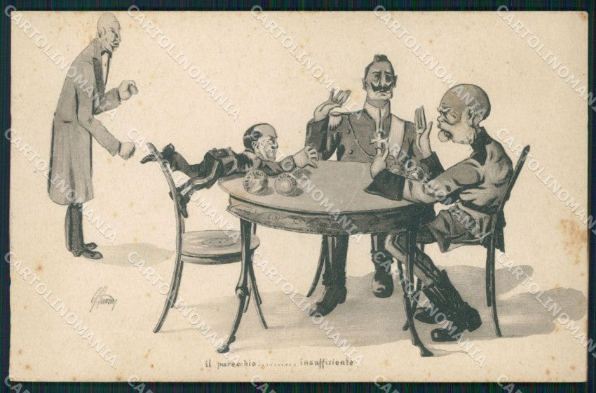 WW1 WWI Propaganda Kaiser Wilhelm Franz Joseph Savoia postcard XP2959 – fronte