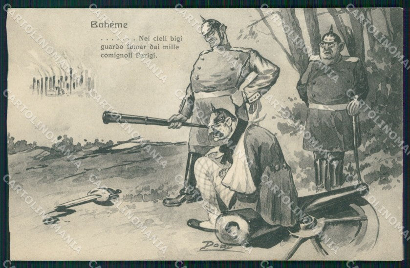WW1 WWI Propaganda Kaiser Wilhelm Boheme Opera postcard XP2960 – fronte