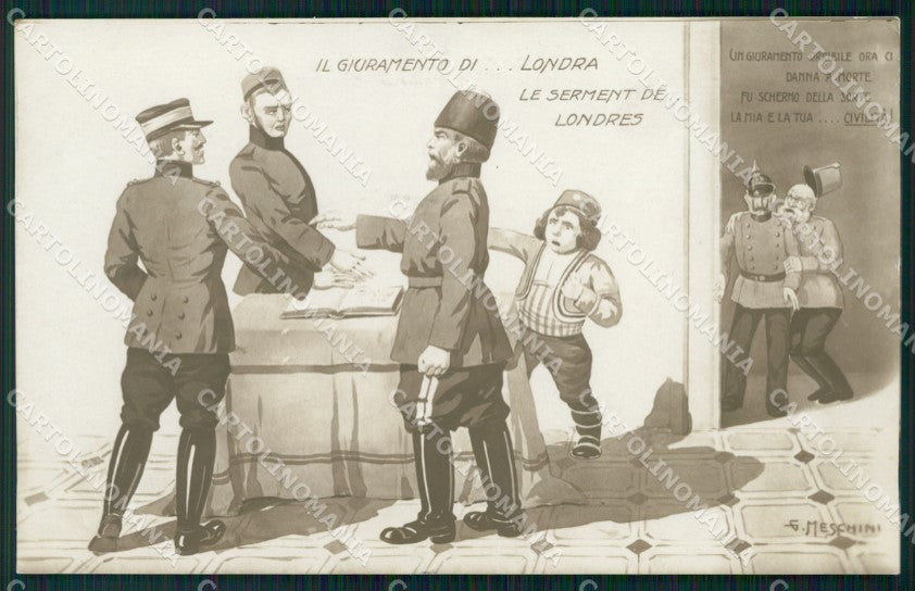 WW1 WWI Propaganda Kaiser Wilhelm Meschini Franz Joseph Russia postcard XP2972 – fronte