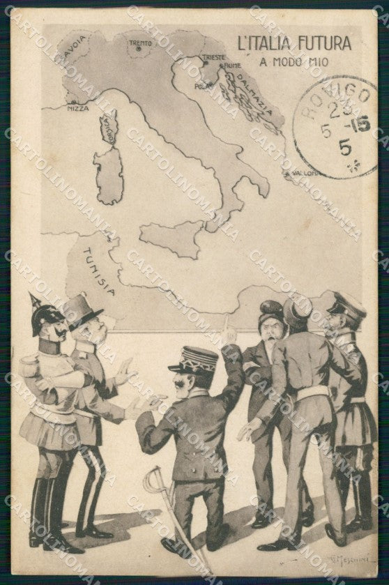 WW1 WWI Propaganda Kaiser Wilhelm Franz Joseph Dalmazia Map postcard XP2978 – fronte