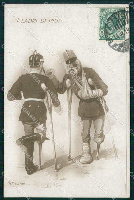 WW1 WWI Propaganda Kaiser Wilhelm Franz Joseph Pisa Meschini postcard XP3003 – fronte