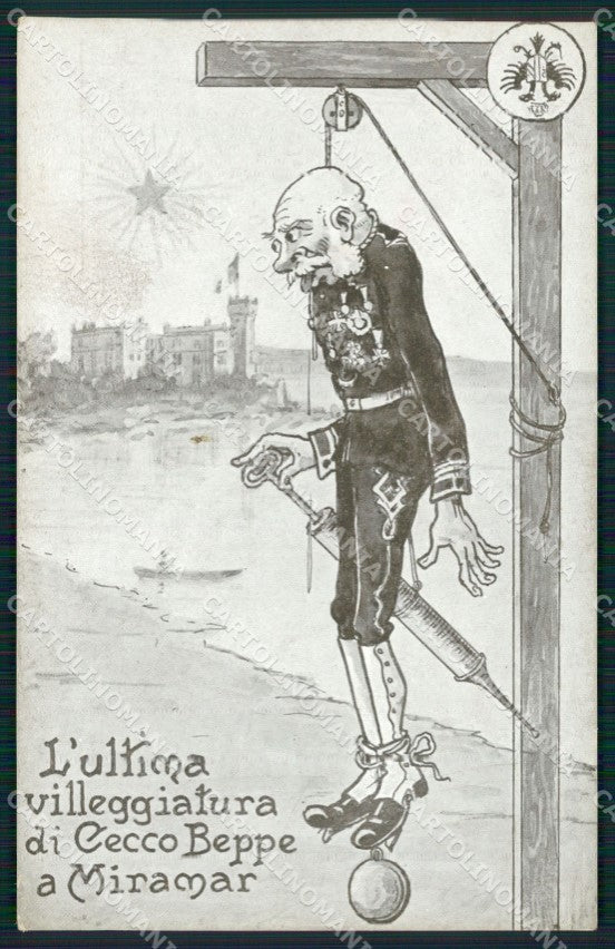 WW1 WWI Propaganda Kaiser Franz Joseph Trieste Miramar postcard XP3026 – fronte