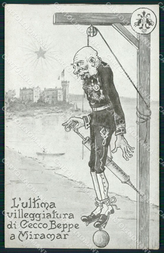 WW1 WWI Propaganda Kaiser Franz Joseph Trieste Miramar postcard XP3027 – fronte