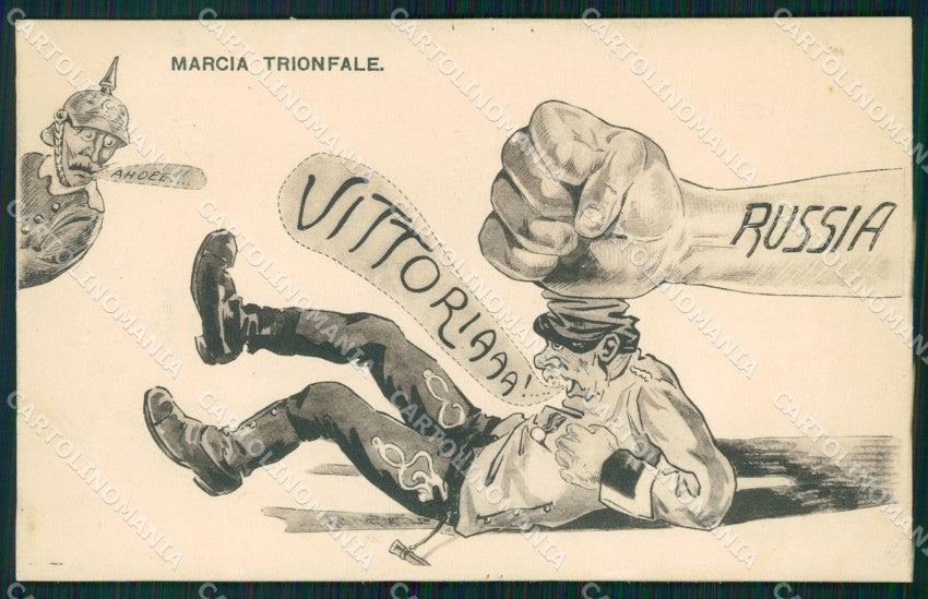 WW1 WWI Propaganda Kaiser Wilhelm Franz Joseph Russia postcard XP3068 – fronte