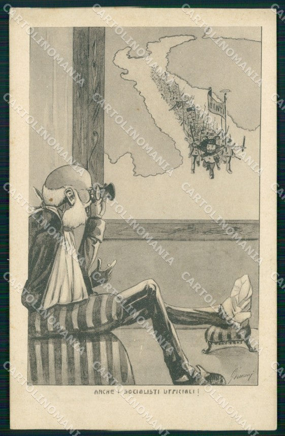 WW1 WWI Propaganda Kaiser Franz Joseph Socialisti Avanti postcard XP3075 – fronte