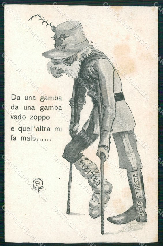 WW1 WWI Propaganda Kaiser Franz Joseph Trento Trieste postcard XP3076 – fronte
