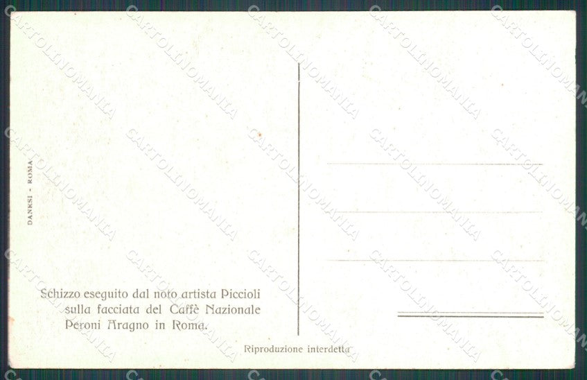 WW1 WWI Propaganda Kaiser Franz Joseph CaffŠ Peroni Roma postcard XP3087 – retro