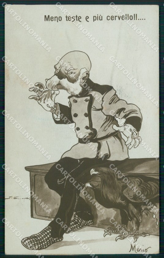WW1 WWI Propaganda Kaiser Franz Joseph CREASED postcard XP3088 – fronte