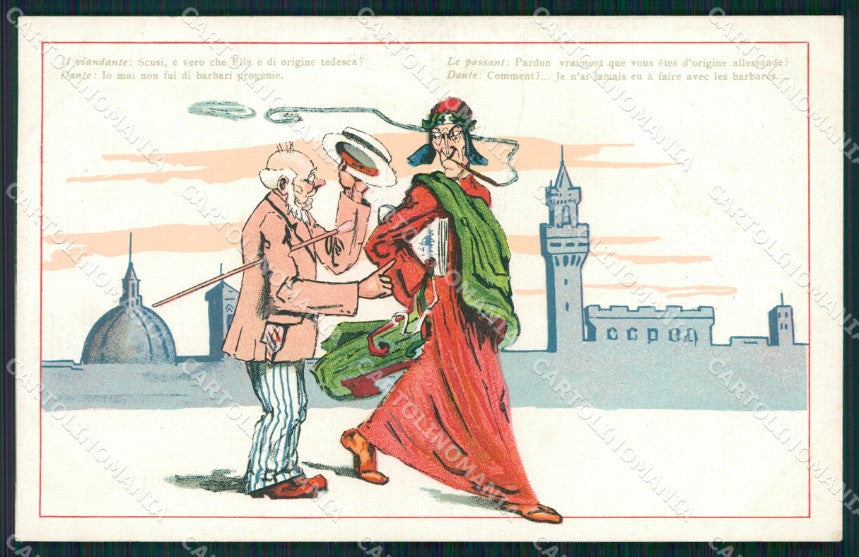 WW1 WWI Propaganda Dante postcard XP3097 – fronte