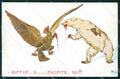 WW1 WWI Propaganda Russia Bear CORNER CREASED postcard XP3140 – fronte