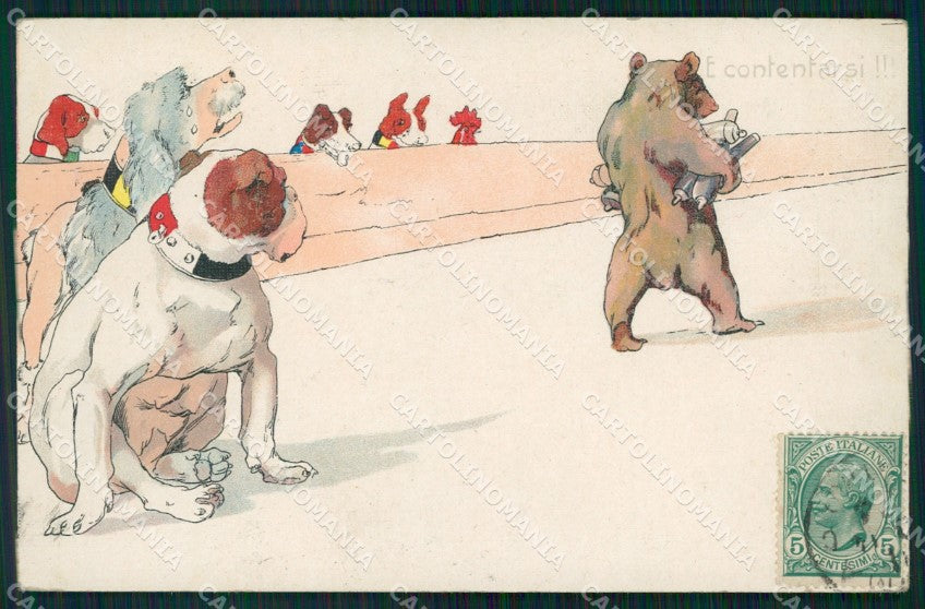 WW1 WWI Propaganda Russia Bear English Bulldog Poodle Dog postcard XP3175 – fronte