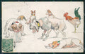 WW1 WWI Propaganda English Bulldog Poodle Dog Rooster postcard XP3178 – fronte