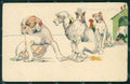 WW1 WWI Propaganda English Bulldog Poodle Dog postcard XP3179 – fronte