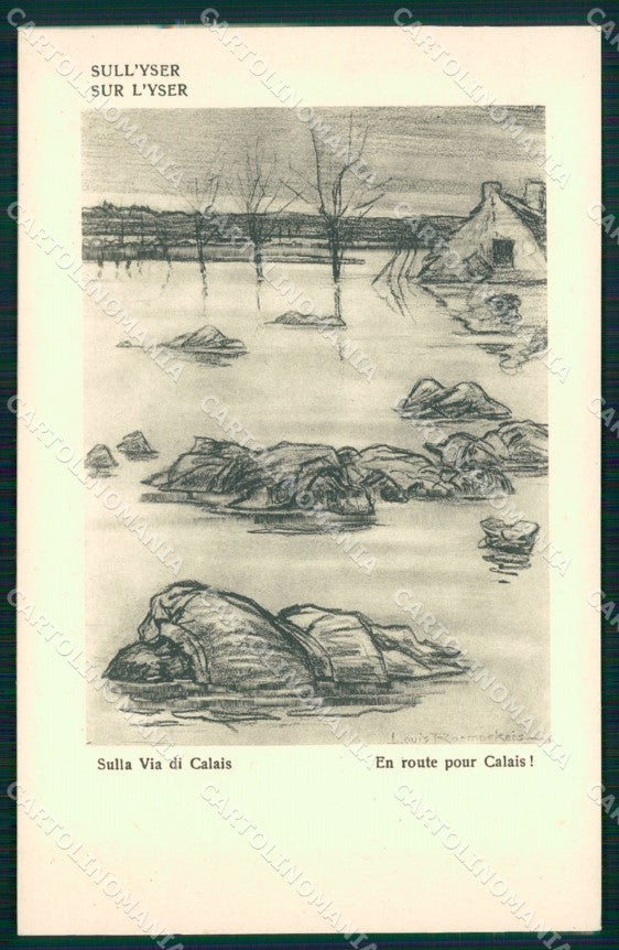 WW1 WWI Propaganda Calais Raemaekers postcard XP3290 – fronte