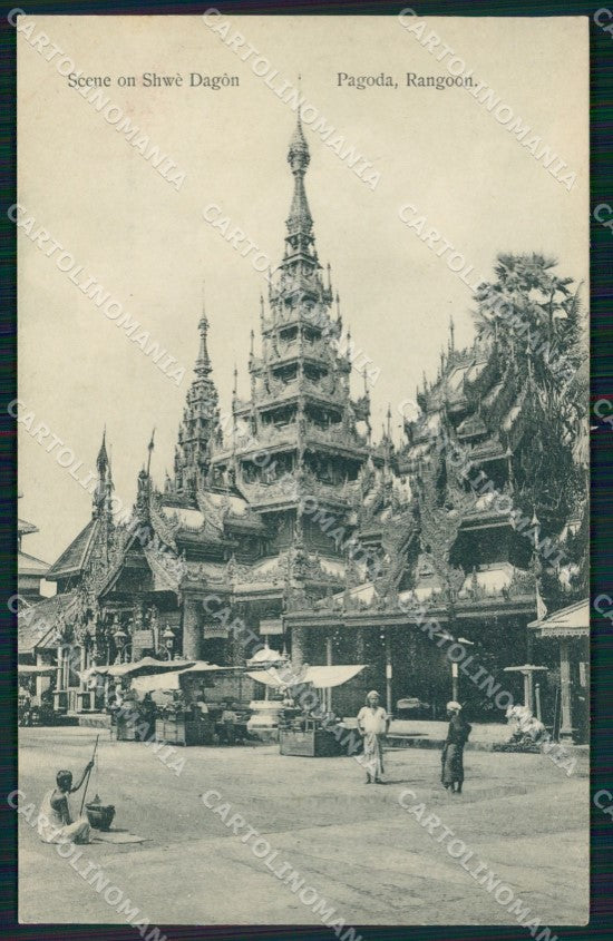 Myanmar Burma Yangon Rangoon Pagoda postcard XP3383 – fronte