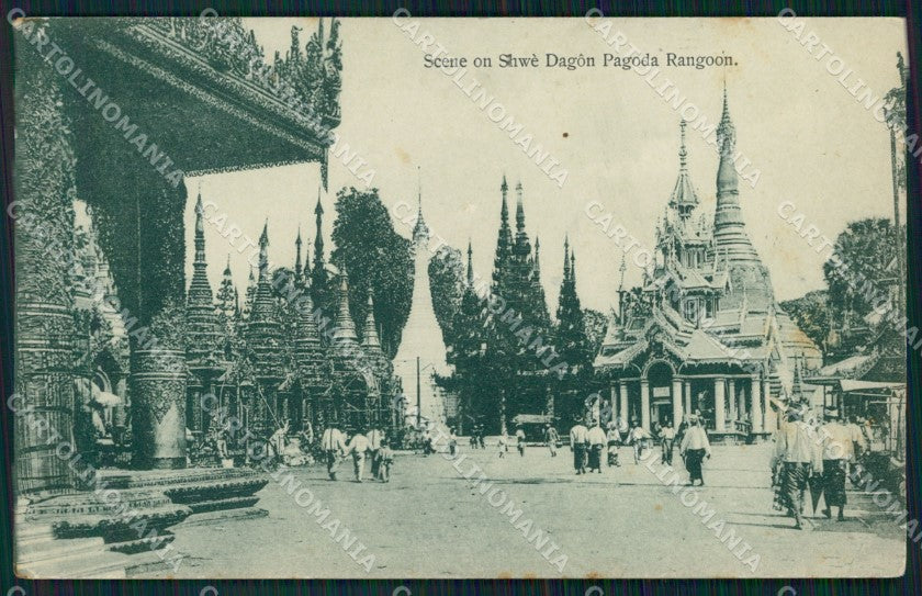 Myanmar Burma Yangon Rangoon Pagoda postcard XP3385 – fronte