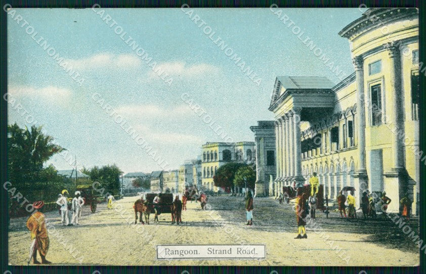 Myanmar Burma Yangon Rangoon Strand Road postcard XP3392 – fronte
