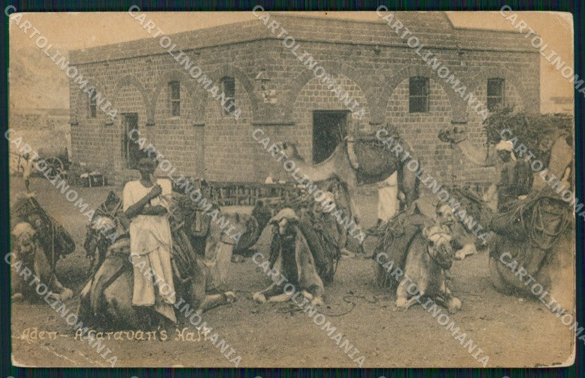 Yemen Aden A Caravan Halt postcard XP3426 – fronte