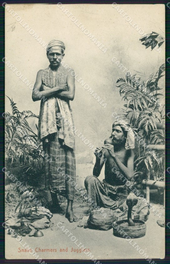 Sri Lanka Ceylon Ethnic Types Snake Charmer postcard XP3475 – fronte