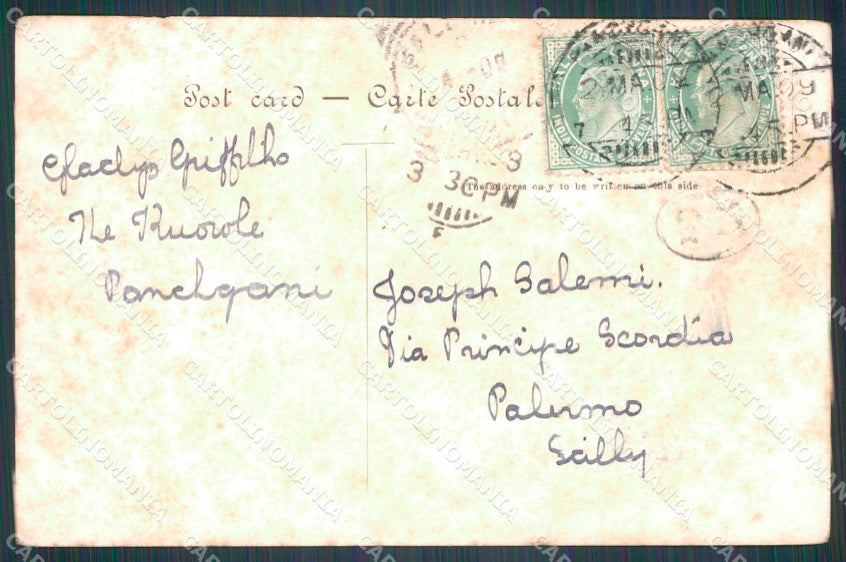 India Ethnic Types Monkey Man Dog RPPC postcard XP3480 – retro