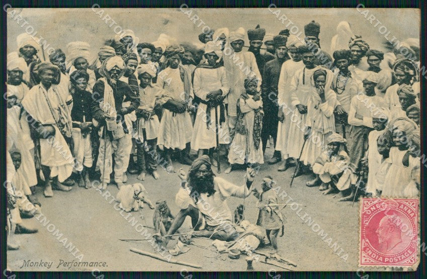 India Ethnic Types Monkey Man postcard XP3483 – fronte