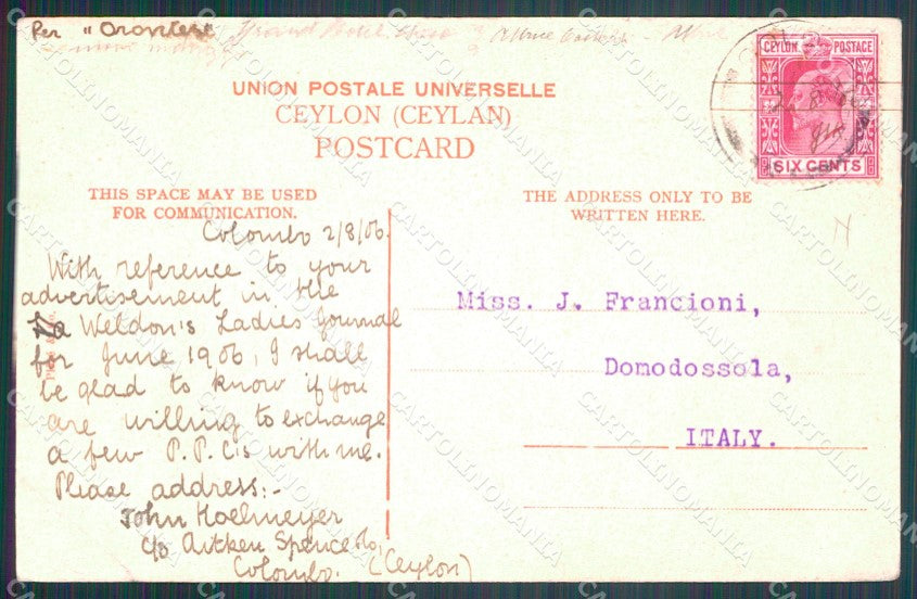 Sri Lanka Ceylon Ethnic Types Elephant CORNER CREASED postcard XP3498 – retro