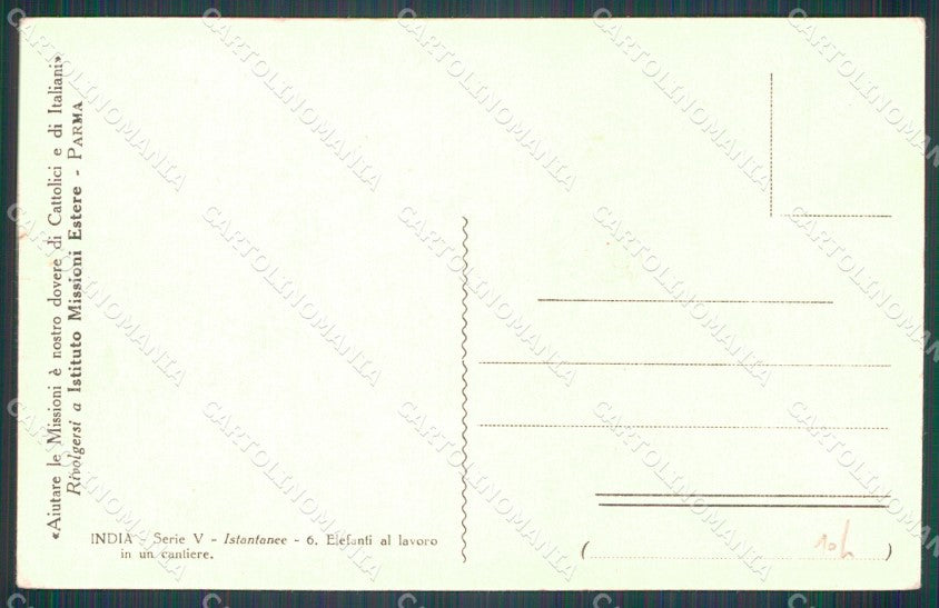 India Elephant Mission postcard XP3512 – retro